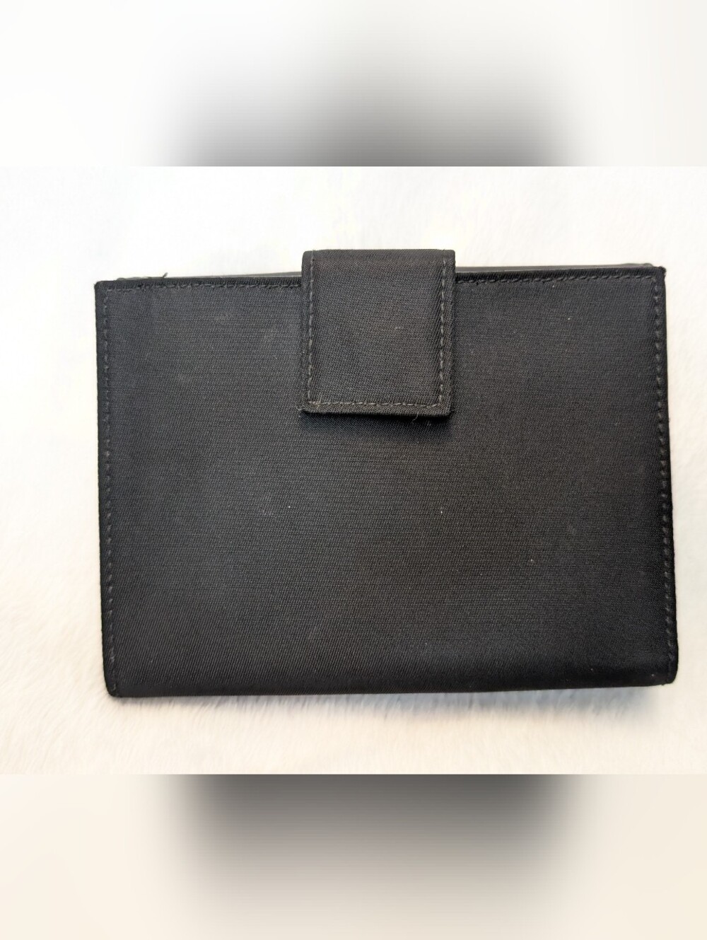 Authentic Prada Black Leather And Nylon Bifold snap wallet 4.5" x 3.5" with coa - Picture 3 of 14
